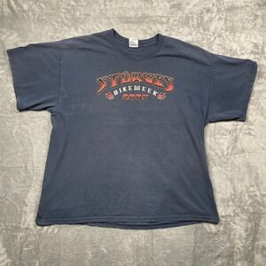 Vintage Sturgis Bike Week 2005 Graphic T-Shirt Mens Faded Navy Blue Biker Tee XL